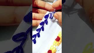 borderline design stitch tutorial #embroidery #embroiderypatterns #khadizascreativehand