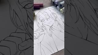 drawing uzui tengen ️ part 1 #demonslayer #shorts #anime #drawinganime #art #manga #kny