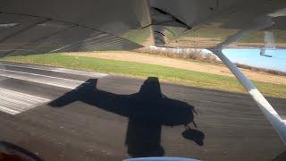 Der Schatten fliegt mit! - Touch and Go mit der Cessna 172 D-EGBW in Worms