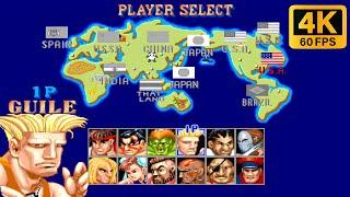 GUILE  Street Fighter II' Champion Edition  (Hardest)  4K 60 FPS