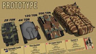 44 Crazy Prototype Tanks Size Comparison  3D