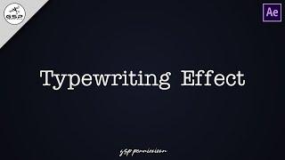 Typewriting Effect Tutorial | Text Animation | After Effects Tutorial | No Plugins | GSP Creations