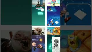 Siren Head vs Sheriff Labrador vs Choo Choo Charles vs Spongebob X Coffin Dance Tiles Hop 346