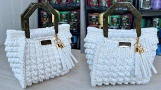 Bolsa fácil, econômica e rápida de crochê em fio de maha/ Crochet bag/ Clutches/Handbag