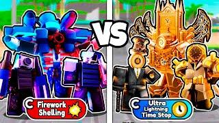 FIREWORK TEAM VS CLOCK TEAM in Toilet Tower Defense