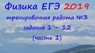 Физика ЕГЭ 2019 Тренировочная работа 3 разбор заданий 1 - 12