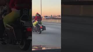 Even the grinch likes riding on motorcycles! #christmasspirit #grinch