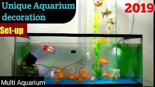 HOW TO DECORATIONS  A MULTI LEVEL AQUARIUM ||UNIQUE AQUARIUM SET-UP & DECORATION | NEW MILAN AQUARIU