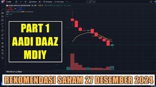 PART 1 Rekomendasi Swing trading Scalping saham hari Jumat 27 Desember 2024 - AADI DAAZ MDIY