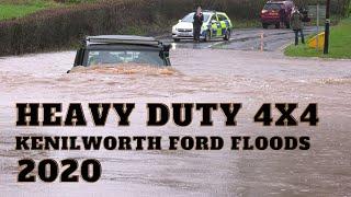 Kenilworth Ford Floods 2020 - Heavy Duty 4X4. Warwickshire England.