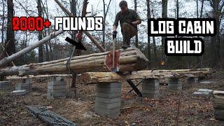 This Log Almost Broke Me... Building a Log Cabin by Hand in Texas Part3!