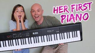 She's getting her first piano and it's the Fesley FEP 160, perfect for kids and beginners! #review