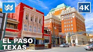 [4K] Downtown El Paso, Texas (U.S.-Mexico Border City) Walking Tour & Travel Guide  Binaural City