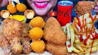 ASMR FRIED CHICKEN, FRIED FISH, CHEESE BALLS, FRIES MUKBANG MASSIVE Eating Sounds