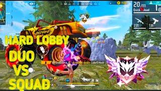 Hard Lobby Duo Vs Squad Gameplay | Sad Ending | Free Fire | Shree Gaming