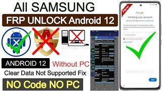 Samsung FRP Bypass clear data not supported | Samsung Frp Bypass Android 12 Without Computer - New