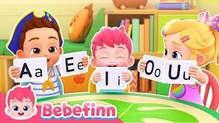  Short Vowel Song | EP90 | Learn A E I O U Alphabets with Bebefinn | Best Kids Songs