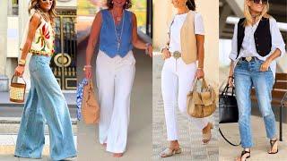  Elegant Vest Outfits for Women Over 60 | Women's Fashion Trends 2024