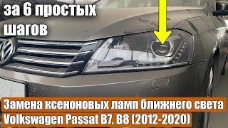 Замена ксеноновых ламп ближнего света VW Volkswagen Passat B7, B8 (2012-2020) за 6 простых шагов.