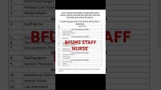 BFUHS staff nurse exam