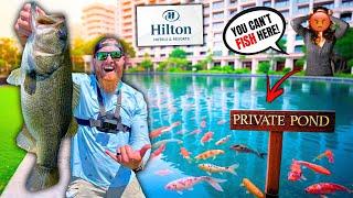 Sneaking into PRIVATE Ponds by Booking HOTEL Rooms?! **BAD IDEA**