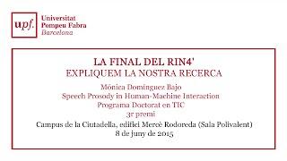 Final Rin4'. Research in 4 minutes. Tercer premi. Mónica Domínguez Bajo