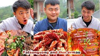 mukbang | How to make braised pork? | How to make roast leg of lamb? | cooking | songsong & ermao