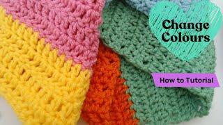 How to change colours in your crochet project // Tutorial