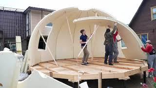 We built a warm round house. Step by step construction process