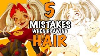 5 BIG MISTAKES artists make when drawing HAIR