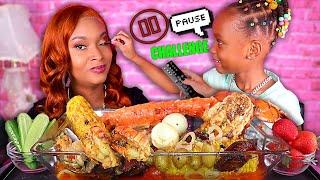 MEGA PRAWNS SEAFOOD BOIL*PAUSE CHALLENGE* SEAFOOD MUKBANG 먹방 | QUEEN BEAST & LAYLA