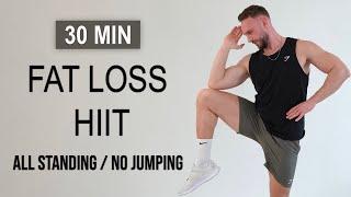 30 MIN FAT LOSS WORKOUT | ALL STANDING & NO JUMPING | (Fat Burn, No Equipment)