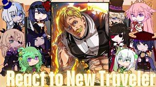 Genshin impact react to escanor as New Traveler | Gacha life | aether | seven deadly sins | Meliodas