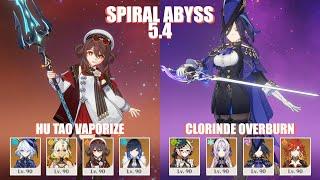 C1 Hu Tao Vaporize & C0 Clorinde Overburn | Spiral Abyss 5.4 | Genshin Impact