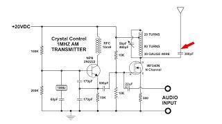 Crystal Control 1MHz AM Transmitter