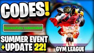 *NEW* All Working SUMMER UPDATE 22 CODES FOR GYM LEAGUE! ROBLOX GYM LEAGUE CODES