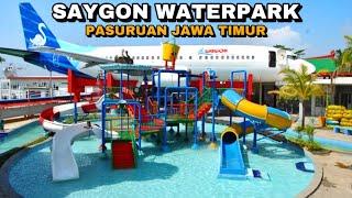 SAYGON WATERPARK PASURUAN JAWA TIMUR KOLAM RENANG TERBESAR DI PASURUAN ADA PESAWAT BOEING