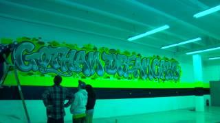Gotham Dream Cars Graffiti Mural Timelapse