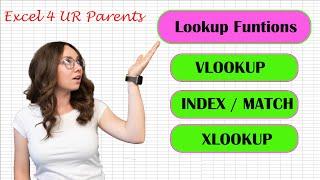 Excel Basics 2 - Lookup Functions -VLOOKUP - INDEX MATCH - XLOOKUP