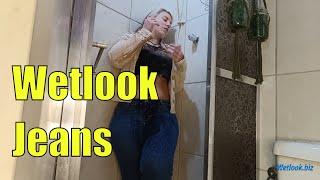 Wetlook girl shower | Wetlook girl jeans | Wetlook end of working day