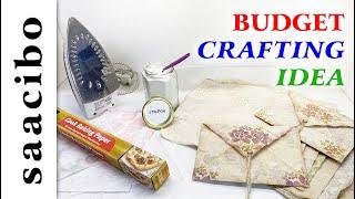 Budget Crafting Idea - Grungy Vintage Looking Papers With Basic Home Supplies #budgetcrafting