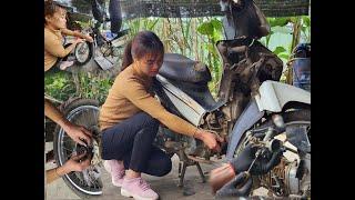 Mechanical girl| Fix fuel blockage, replace seat cover, replace license plate frame... for WaveS 110