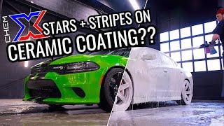 Chem-X Stars+Stripes Touchless Wash on a Ceramic Coated Dodge Hellcat!