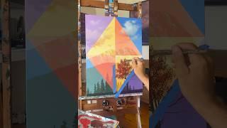 Flying through mountains of time #painting #acrylic #timeline #art #artwork #timgagnon #tree clouds
