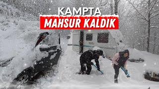 Şiddetli Kar Fırtınasında Karavanda Mahsur Kaldık! | Kış Kampı