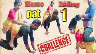 Hores riding challenge hasband wife 