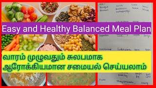 How I plan to cook Healthy Meals for the whole week/Balanced Meal Planning in Tamil