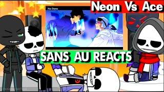 Undertale au react to Neon vs Ace [Animation]