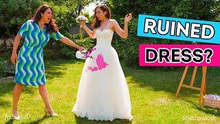 Crazy wedding dress transformation! How to save ruined dress