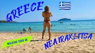 GREECENea Iraklitsa, Νέα Ηρακλείτσα, walking tour 4K, super beaches and complete relaxation